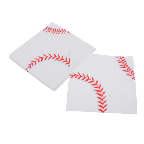 Generisch 40St Baseball-Serviette Baseball-T-Shirt Baseball-Partyservietten Beutetaschenfüller Plätzchen Abs Pop weiße servietten cocktail servietten Tischservietten bunte Servietten Papier von Generisch