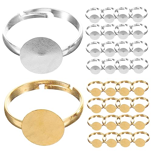 Generisch 40St Schmuckzubehör selber machen Werkzeuge zur Herstellung von Ringen goldene Biegeringe Ringmaß goldene Ringe Jewelry findings Unique finger rings Ringbasis flacher Ringsockel von Generisch