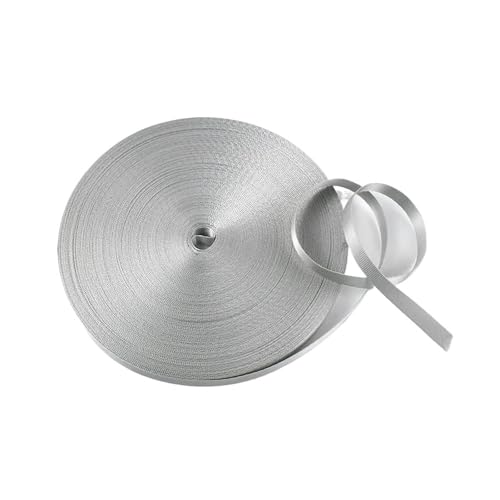 Generisch 45 Meter 10 mm Nylon-Gurtband, Gürtelbänder, dekoratives Band, Lanyards, Schrägband, DIY handgefertigtes Nähzubehör(LightGray) von Generisch