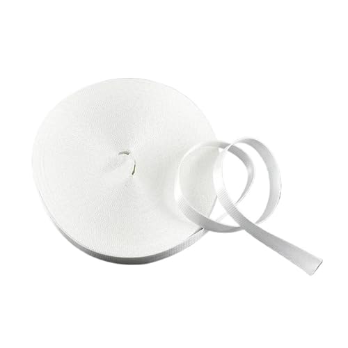 Generisch 45 Meter 10 mm Nylon-Gurtband, Gürtelbänder, dekoratives Band, Lanyards, Schrägband, DIY handgefertigtes Nähzubehör(White) von Generisch