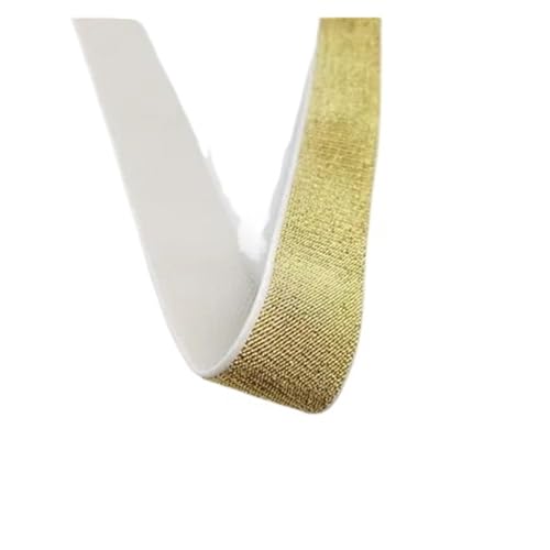 Generisch 5/10 Meter 25-50 mm Gold Silber Seide Gummiband Polyester Gummi Gurtband Bund Rock Gürtel Nähzubehör(White gold,10M_30MM) von Generisch