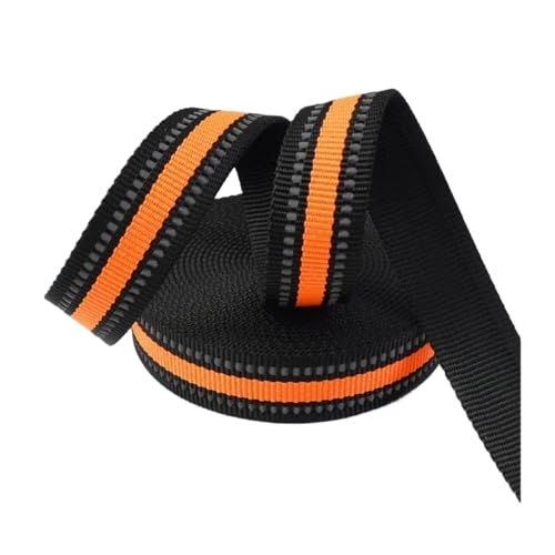 Generisch 5/10M 15/20/25mm Reflektierende Gurtband Band Dekorative Band Band Tasche Riemen Kleidung hund Kragen Bindung Bänder DIY Nähen Zubehör(Orange,20mm-10Meters) von Generisch