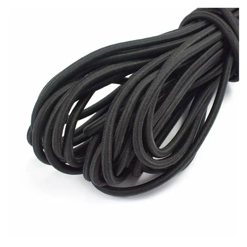 Generisch 5/10meter 5mm elastische Seile rund Gummibänder Zelt Kajak Gepäckkabel DIY Kleidungsstück nähen im Freien Projekte Zubehör(Black,10METERS_5MM) von Generisch