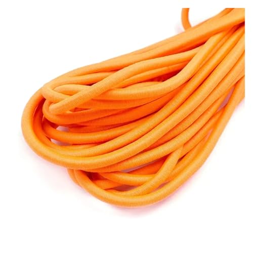 Generisch 5/10meter 5mm elastische Seile rund Gummibänder Zelt Kajak Gepäckkabel DIY Kleidungsstück nähen im Freien Projekte Zubehör(FluorescentOrange,10METERS_5MM) von Generisch