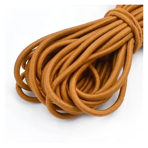 Generisch 5/10meter 5mm elastische Seile rund Gummibänder Zelt Kajak Gepäckkabel DIY Kleidungsstück nähen im Freien Projekte Zubehör(LightBrown,10METERS_5MM) von Generisch