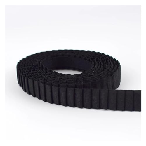 Generisch 5 Meter 13 mm plissiertes Gummiband BH Schultergurt Gummi Elastizität Nähen Unterwäsche Schlinge Band Band Zubehör(Black) von Generisch