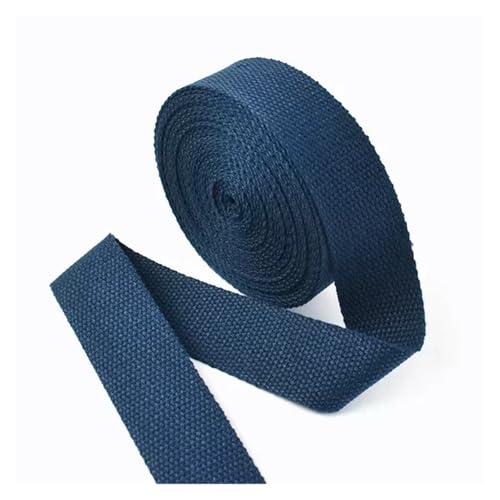 Generisch 5 Meter 20/25/32/38 mm 1,3 mm Dickes Baumwoll-Gurtband, Bekleidungsbänder, Gürteltaschengurte, Bänder, DIY-Nähkunstzubehör(NavyBlue,38mm) von Generisch