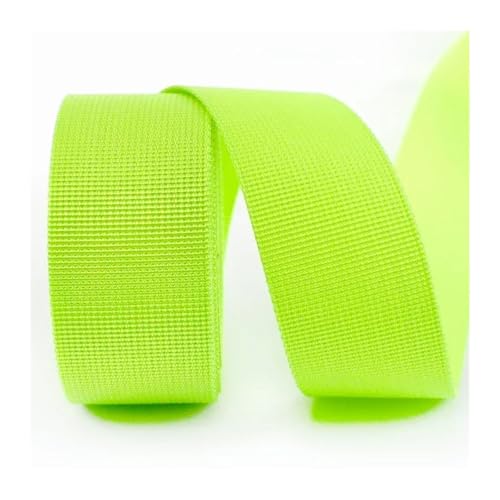 Generisch 5 Meter 20–50 mm Nylonbänder for Autositzgurt, Rucksackgurt, dick, 1 mm Gurtband, Gepäckbindeband, Nähen, Schrägband, Zubehör(FluorescentGreen,32mm) von Generisch