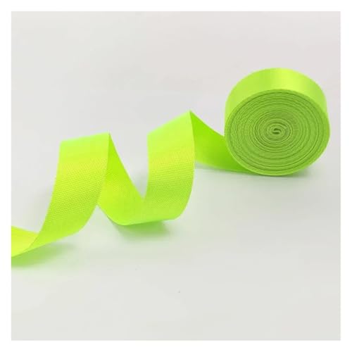 Generisch 5 Meter Polyester-Nylon-Gurtband, 0,7 mm dickes Band, Rucksackgurt, Bänder, Gürtel, Schrägband, DIY-Kleidung, Nähzubehör(FluorescentGreen,38mm) von Generisch