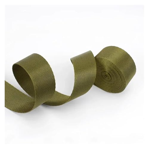 Generisch 5 Meter Polyester-Nylon-Gurtband, 0,7 mm dickes Band, Rucksackgurt, Bänder, Gürtel, Schrägband, DIY-Kleidung, Nähzubehör(ArmyGreen,20mm) von Generisch