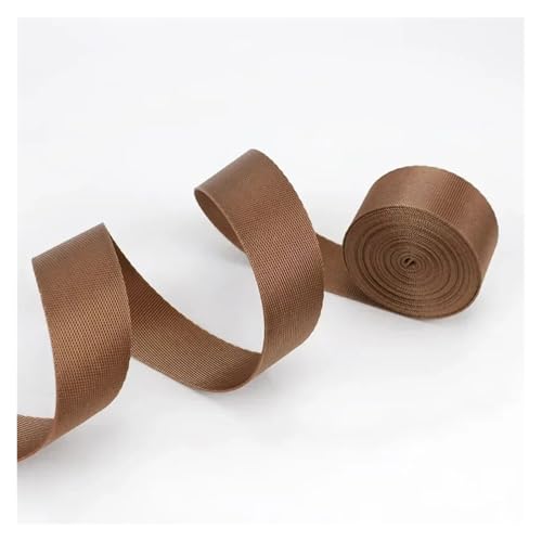 Generisch 5 Meter Polyester-Nylon-Gurtband, 0,7 mm dickes Band, Rucksackgurt, Bänder, Gürtel, Schrägband, DIY-Kleidung, Nähzubehör(Brown,25mm) von Generisch