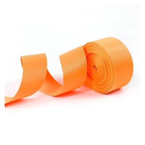 Generisch 5 Meter Polyester-Nylon-Gurtband, 0,7 mm dickes Band, Rucksackgurt, Bänder, Gürtel, Schrägband, DIY-Kleidung, Nähzubehör(FluorescentOrange,50mm) von Generisch