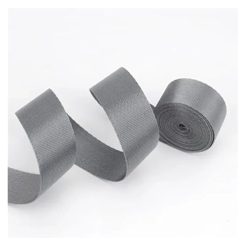 Generisch 5 Meter Polyester-Nylon-Gurtband, 0,7 mm dickes Band, Rucksackgurt, Bänder, Gürtel, Schrägband, DIY-Kleidung, Nähzubehör(Gray,20mm) von Generisch