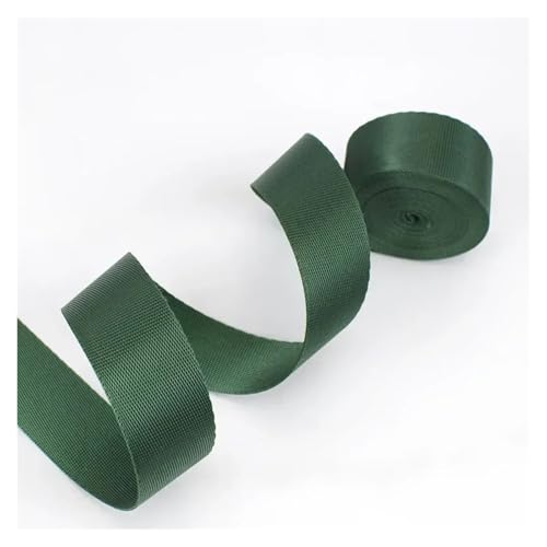 Generisch 5 Meter Polyester-Nylon-Gurtband, 0,7 mm dickes Band, Rucksackgurt, Bänder, Gürtel, Schrägband, DIY-Kleidung, Nähzubehör(Green,25mm) von Generisch