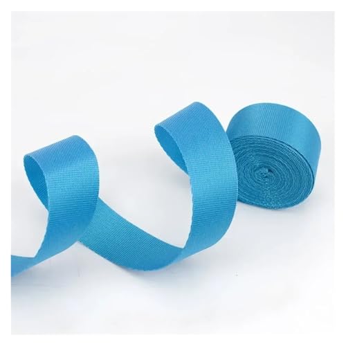 Generisch 5 Meter Polyester-Nylon-Gurtband, 0,7 mm dickes Band, Rucksackgurt, Bänder, Gürtel, Schrägband, DIY-Kleidung, Nähzubehör(LakeBlue,38mm) von Generisch