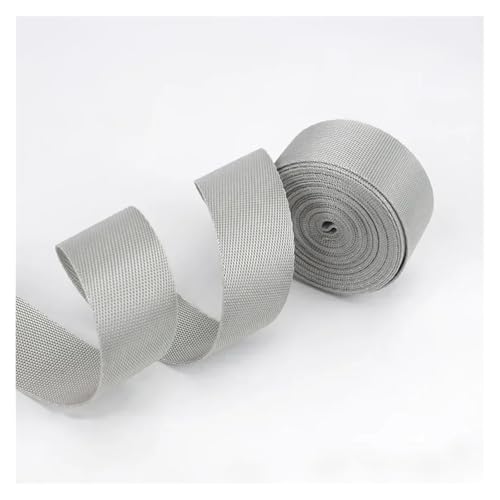 Generisch 5 Meter Polyester-Nylon-Gurtband, 0,7 mm dickes Band, Rucksackgurt, Bänder, Gürtel, Schrägband, DIY-Kleidung, Nähzubehör(LightGray,25mm) von Generisch