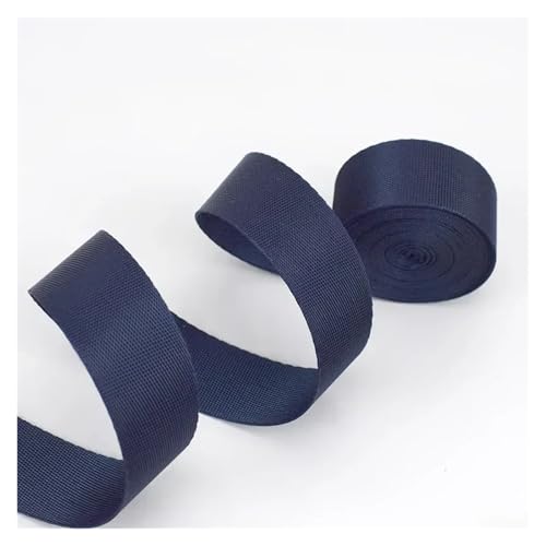 Generisch 5 Meter Polyester-Nylon-Gurtband, 0,7 mm dickes Band, Rucksackgurt, Bänder, Gürtel, Schrägband, DIY-Kleidung, Nähzubehör(NavyBlue,25mm) von Generisch