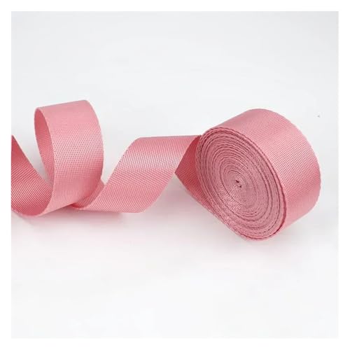 Generisch 5 Meter Polyester-Nylon-Gurtband, 0,7 mm dickes Band, Rucksackgurt, Bänder, Gürtel, Schrägband, DIY-Kleidung, Nähzubehör(Pink,25mm) von Generisch