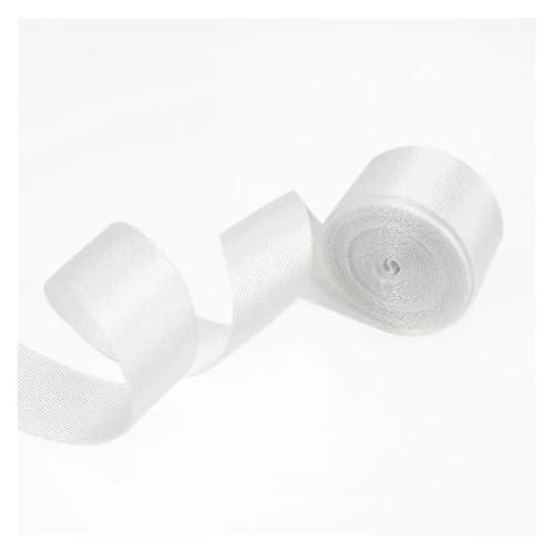 Generisch 5 Meter Polyester-Nylon-Gurtband, 0,7 mm dickes Band, Rucksackgurt, Bänder, Gürtel, Schrägband, DIY-Kleidung, Nähzubehör(White,50mm) von Generisch