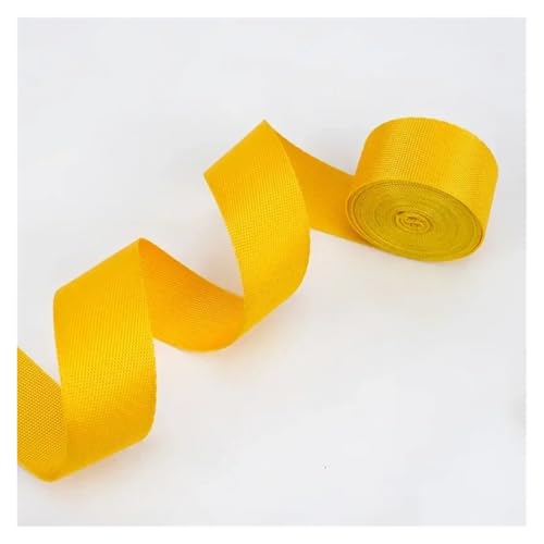 Generisch 5 Meter Polyester-Nylon-Gurtband, 0,7 mm dickes Band, Rucksackgurt, Bänder, Gürtel, Schrägband, DIY-Kleidung, Nähzubehör(Yellow,20mm) von Generisch