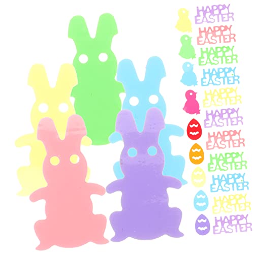 Generisch 5 Ostern Konfetti konfettiballone easter decoration geburtstagdeko geschenkkörbchen glasgefäß Hai-Party-Dekorationen Sackleinen Konfetti zum Verpacken Tischdekoration für Party PVC von Generisch