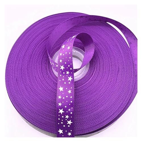 Generisch 5 Yards 15 mm - 38 mm Grosgrain-Satinbänder, bedruckter Stern for Hochzeit, Weihnachten, Party, Dekorationen, DIY, Schleife, Bastelbänder, Zubehör(05,20mm(5 yards)) von Generisch