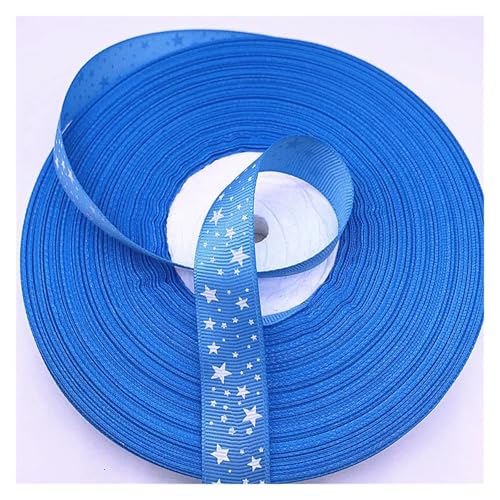 Generisch 5 Yards 15 mm - 38 mm Grosgrain-Satinbänder, bedruckter Stern for Hochzeit, Weihnachten, Party, Dekorationen, DIY, Schleife, Bastelbänder, Zubehör(06,15mm(5 yards)) von Generisch