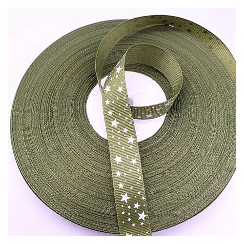 Generisch 5 Yards 15 mm - 38 mm Grosgrain-Satinbänder, bedruckter Stern for Hochzeit, Weihnachten, Party, Dekorationen, DIY, Schleife, Bastelbänder, Zubehör(13,20mm(5 yards)) von Generisch