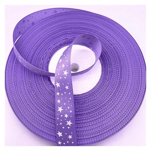 Generisch 5 Yards 15 mm - 38 mm Grosgrain-Satinbänder, bedruckter Stern for Hochzeit, Weihnachten, Party, Dekorationen, DIY, Schleife, Bastelbänder, Zubehör(16,15mm(5 yards)) von Generisch