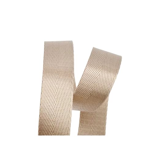 Generisch 5 m Länge, 1 mm dick, 20–50 mm breit, Nylonband, Fischgrätmuster, Gurtband, Gürtel, Rucksackgurt, DIY-Taschenbindung, Stoff, Nähzubehör(Beige,50mm) von Generisch