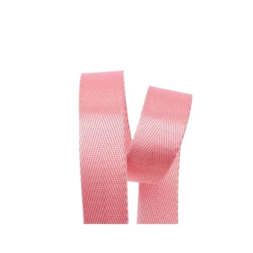 Generisch 5 m Länge, 1 mm dick, 20–50 mm breit, Nylonband, Fischgrätmuster, Gurtband, Gürtel, Rucksackgurt, DIY-Taschenbindung, Stoff, Nähzubehör(Pink,32mm) von Generisch