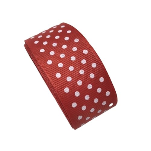 Generisch 5 yards 1 zoll 25mm Ripsband Druck Polka Dot for Haar Bogen Party Weihnachten Hochzeit Dekoration DIY Geschenk verpackung(Red) von Generisch