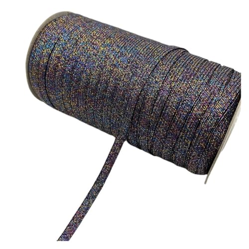 Generisch 5 yards 6mm Glitter Elastisches Band Nähen Elastisches Band Fiat Gummiband for Taille Band Stretch Seil Elastisches Band(18,1 Roll 135yards) von Generisch