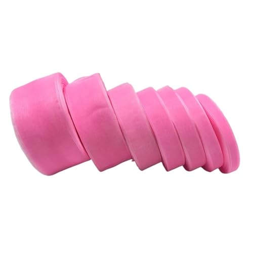 Generisch 50 Yards/Rolle 10 mm 15 mm 20 mm 25 mm 38 mm 50 mm Organzaband for Geschenkverpackung, Schleife, Hochzeitsdekoration, DIY, Weihnachtsbänder(Pink,20mm) von Generisch