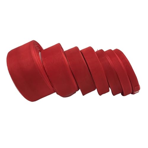 Generisch 50 Yards/Rolle 10 mm 15 mm 20 mm 25 mm 38 mm 50 mm Organzaband for Geschenkverpackung, Schleife, Hochzeitsdekoration, DIY, Weihnachtsbänder(Red,12mm) von Generisch