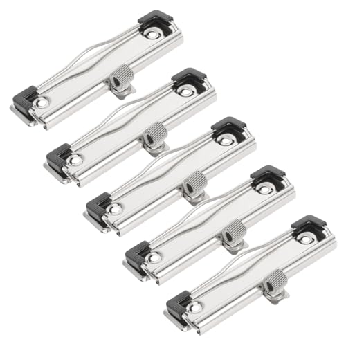 Generisch 5St Mappe Clipfolder-Zwischenablage Clips für Dokumenttafeln clipboard klemmbrett halterung Ordner mit für die Still-Zwischenablage Klemmbrettklammern aus Metall Silver von Generisch