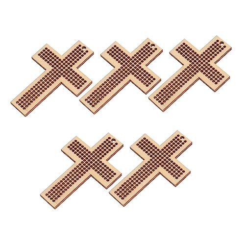 Generisch 5st Kreuzstich-holzstücke Mini-stickrahmen Kreuzstich-stickrahmen Maschenmarkierer Zum Stricken Quadratischer Stickrahmen Weihnachts-kreuzstichset Häkelnadeln Kreuz Handwerk von Generisch