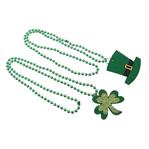 Generisch 6St Klee Perlenkette Irische Party-Halsketten Kleeblatt-Dekoration Partygeschenk party decoration party dekoration Kleeblatt-Requisite st. Patricks Day Halskette Plastik Green von Generisch