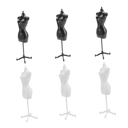 Generisch 6st Puppen Modell Halter Schaufensterpuppenständer Ornamenthalter Puppenkörper Stehen Kleiderbügelständer Kleiderständer Für Puppen Puppe Steht Zur Anzeige Miniaturen Weiß Plastik von Generisch