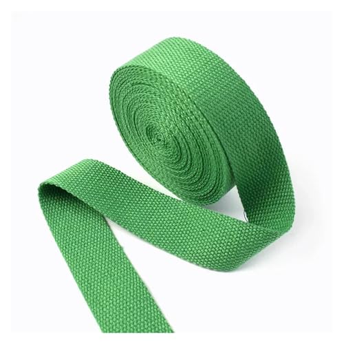 Generisch 8 Meter 20–50 mm breit, 1,5 mm dick, Baumwoll-Gurtband, Canvas-Bänder, Rucksack-Umreifung, Nähen, Tasche, Kleidung, Gürtel, Zubehör(LightGreen,25mm) von Generisch