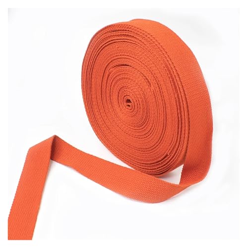 Generisch 8 Meter 20–50 mm breit, 1,5 mm dick, Baumwoll-Gurtband, Canvas-Bänder, Rucksack-Umreifung, Nähen, Tasche, Kleidung, Gürtel, Zubehör(Orange,50mm) von Generisch