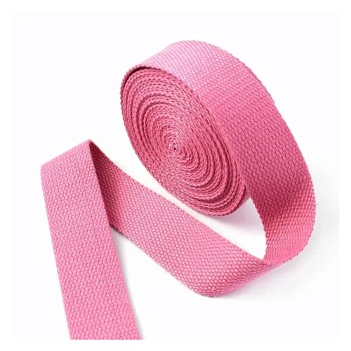 Generisch 8 Meter 20–50 mm breit, 1,5 mm dick, Baumwoll-Gurtband, Canvas-Bänder, Rucksack-Umreifung, Nähen, Tasche, Kleidung, Gürtel, Zubehör(Pink,38mm) von Generisch