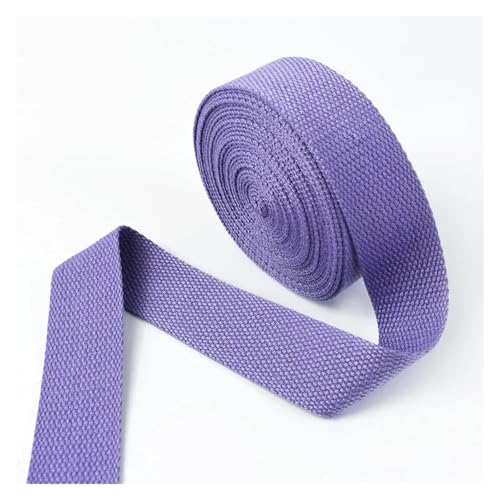 Generisch 8 Meter 20–50 mm breit, 1,5 mm dick, Baumwoll-Gurtband, Canvas-Bänder, Rucksack-Umreifung, Nähen, Tasche, Kleidung, Gürtel, Zubehör(Purple,32mm) von Generisch