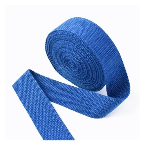 Generisch 8 Meter 20–50 mm breit, 1,5 mm dick, Baumwoll-Gurtband, Canvas-Bänder, Rucksack-Umreifung, Nähen, Tasche, Kleidung, Gürtel, Zubehör(RoyalBlue,50mm) von Generisch