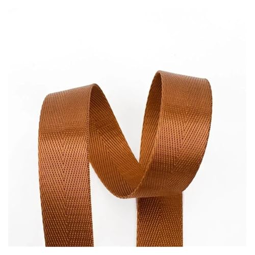 Generisch 8 Meter 20–50 mm breite 1 mm dicke Nylon-Gurtbänder, dekorative Bänder, Band for Taschen, Sicherheitsgurtband, DIY-Nähzubehör(Brown,50mm) von Generisch