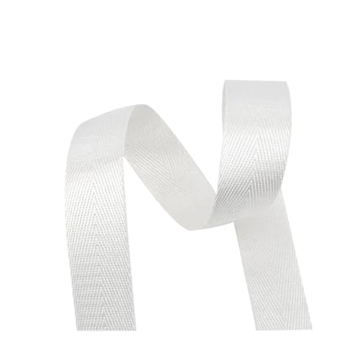 Generisch 8 Meter 20–50 mm breite 1 mm dicke Nylon-Gurtbänder, dekorative Bänder, Band for Taschen, Sicherheitsgurtband, DIY-Nähzubehör(White,25mm) von Generisch