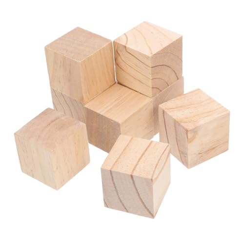 Generisch 8 Stück Geschnitzte Holzwürfel, Natürliches Holz, Unbehandelter Holzblock, Leere Holzblöcke, Quadrate, Holzwürfel, Babyparty-blöcke Zum Schnitzen, Basteln, 5 Cm von Generisch