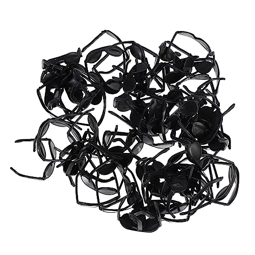 Generisch 80st Mini- Puppe Brille Mini- Cool Heimwerken Masse Miniaturbrille Doll Brille Mini-hausbausatz Mini-actionfiguren Plastik Black von Generisch