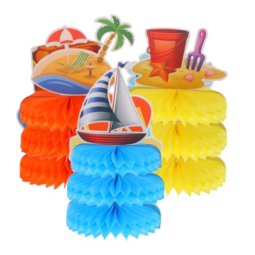 Generisch 9St Sommerparty-Dekorationen Luau-Partyzubehör Partydekorationen Ananas Strand-Waben-Mittelstücke Partygeschenke Hawaii tischdeko Tischdekoration Hawaii Papierhandwerk Party-Layout von Generisch