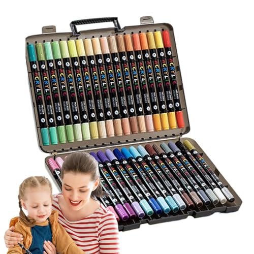 Generisch Acryl-Paint Marker Set,Doppelspitze Keramik Farbstifte - Schnelltrocknende Wasserdichte Kreativmaterialien Für Fenster- Und Glasdekoration Sowie Wohnraumdekoration Generisch Acryl-Paint Marker Set,Doppelspitze Keramik Farbstifte - Schnelltrocknende Wasserdichte Kreativmaterialien Für Fenster- Und Glasdekoration Sowie Wohnraumdekoration von Generisch